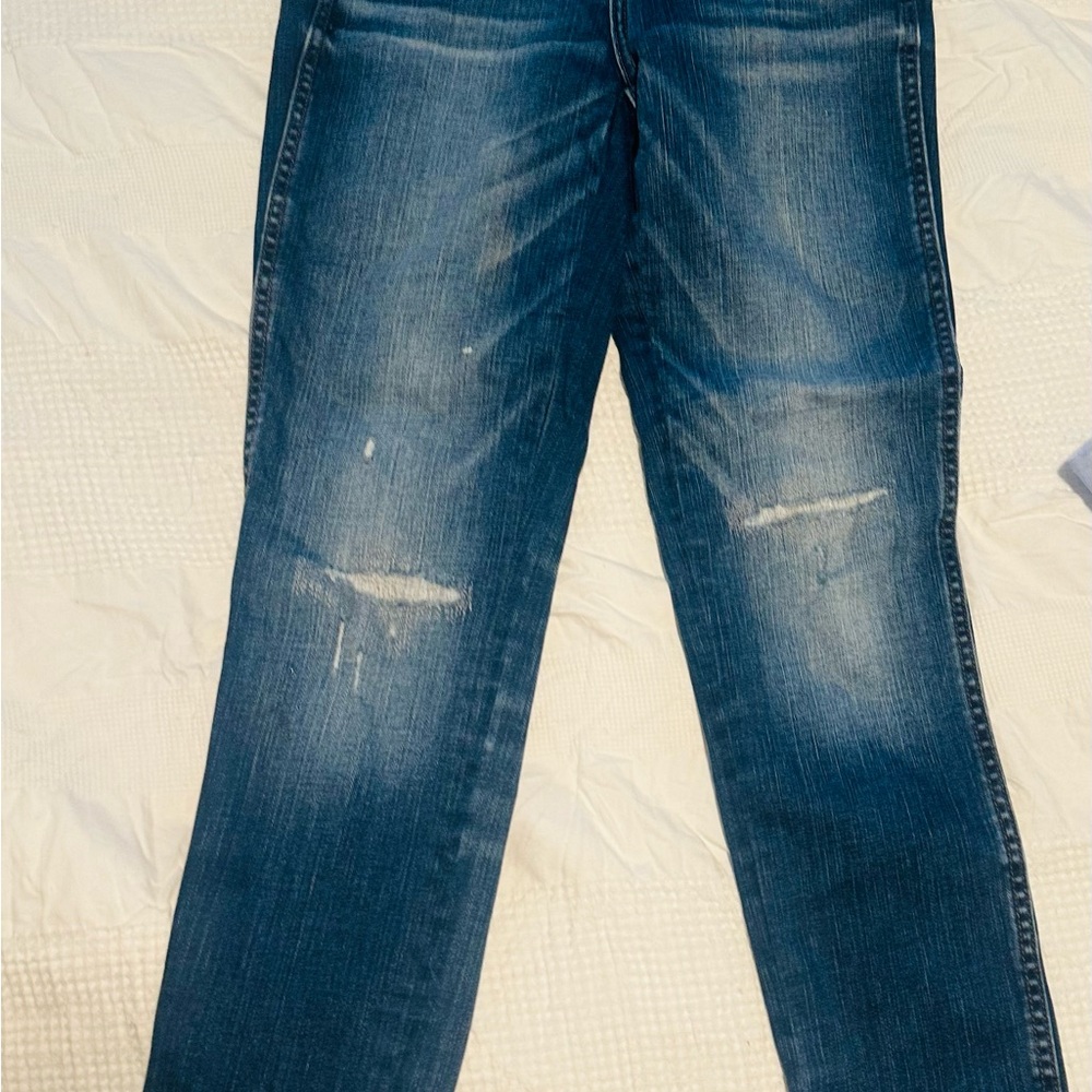 White House Black Market Blue Skinny Jeans Distressed